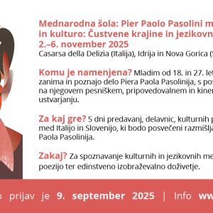 Te zanima Pasolini? Prijavi se na Mednarodno šolo!