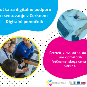 Točka za digitalno podporo in svetovanje zopet v Cerknem - Digitalni pomočnik 