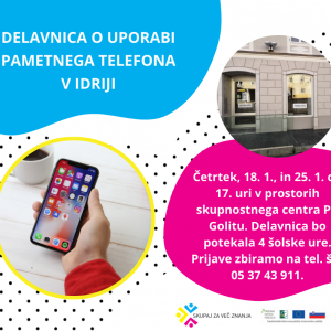 Delavnica o uporabi pametnega telefona v Idriji