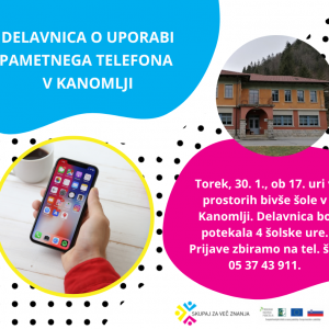 Delavnica o uporabi pametnega telefona v Kanomlji