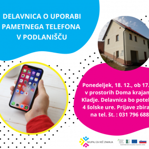Delavnica o uporabi pametnega telefona v Podlanišču