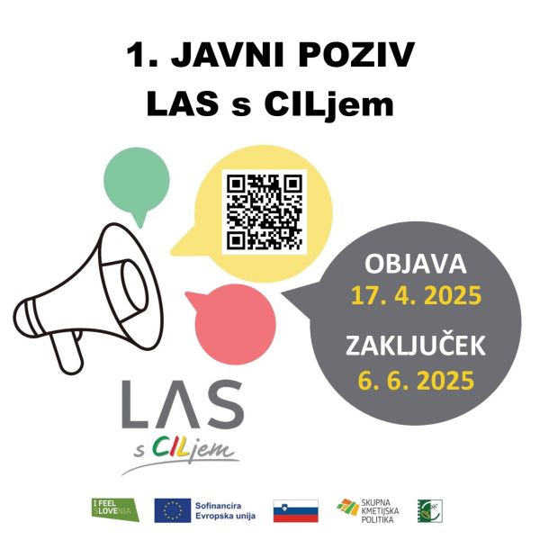 1. javni poziv za izbor projektov za uresničevanje ukrepov Strategije lokalnega razvoja za LAS s CILjem v programskem obdobju 2021– 2027