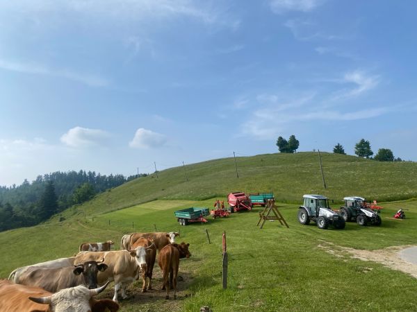 Ogled dobre prakse na kmetiji Na Škratovc in v mesoteki Pr' Far v Slodnji Idriji v okviru projekta Prehod na sonaravno oskrbo s hrano