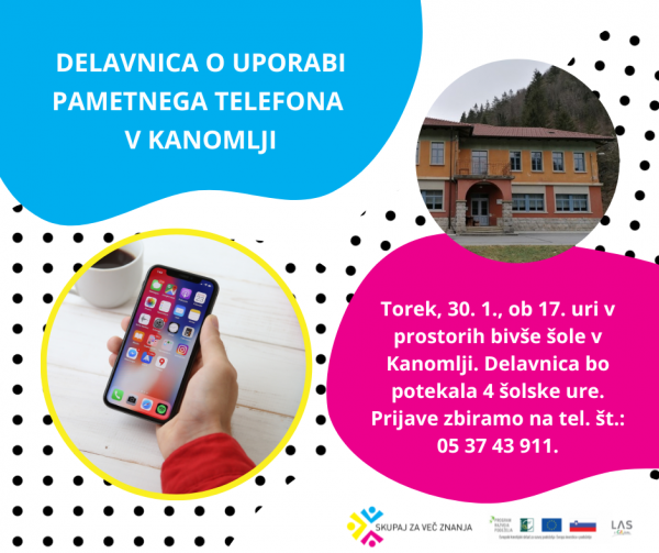 Delavnica o uporabi pametnega telefona v Kanomlji