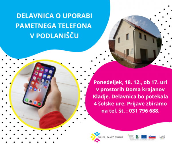 Delavnica o uporabi pametnega telefona v Podlanišču