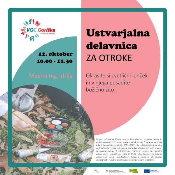 Delavnica za otroke. Okrasite si cvetlični lonček in v njega posadite božično žito.